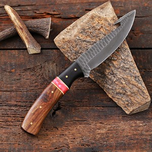 Cuchillo Nórdico Forjado de Hoja Fija para Caza, Desollado y Camping con Mango de Palisandro, Espiga Completa, Personalizado OEM/ODM, Funda de Cuero - Product Image 4
