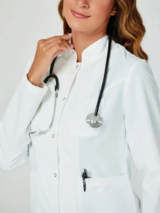 Long Coat Factory Custom Nursing <b>Scrubs</b> Uniforms Anti Wrinkle Hospital Uniform Jacket Stretch Medical <b>Scrub</b> Jackets Nurse Sets - Product Image 5