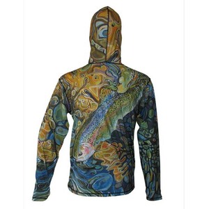 Sweat à capuche de pêche pour homme avec protection UPF 50, impression par sublimation, manches longues, anti-UV, fermeture éclair, veste en polyester pour activités de plein air - Product Image 4