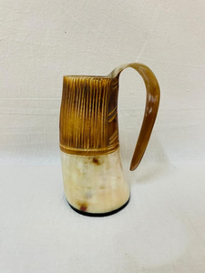 Cuenco artesanal de cuerno de búfalo 100% natural, imitación de cuerno vikingo antiguo, con borde de latón pulido, 6 pulgadas, para cerveza o hidromiel, regalo artesanal - Product Image 5