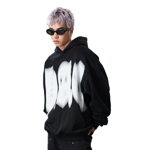 Sweat-shirts à capuche en coton de haute qualité 400 g/m² 500 g/m², impression en relief, hip-hop, surdimensionné, imprimé, pour unisexe - Product Image 2