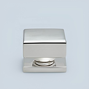 Poignée de meuble carrée en laiton tendance, design traditionnel, quincaillerie de mobilier durable, nickel satiné, pour tiroir, cuisine, maison, bureau - Product Image 1