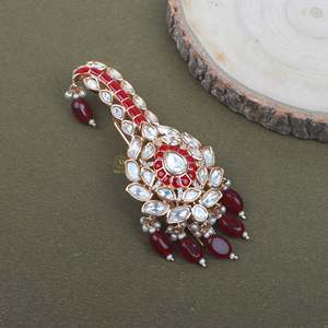 Fashion Brooch Veer Ruby Polki Designer Kalangi - Product Image 1