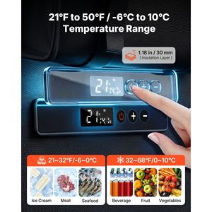 Frigorifero Portatile per Auto 12V, 13.7 QT/13L, Congelatore Elettrico a Compressore 12V/24V DC, da 21F a 50F per Uso Esterno - Product Image 3