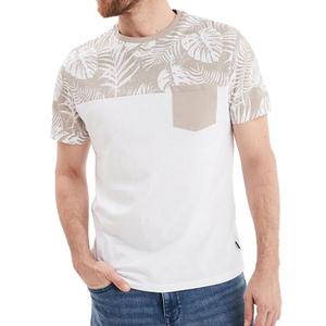 เสื้อยืดคอกลมบล็อกสีเทาและขาวสำหรับผู้ชาย - เสื้อยืดสองสีที่ทันสมัยและเรียบง่าย สวมใส่สบายในชีวิตประจำวัน - Product Image 5