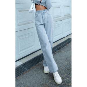 Luxury Womens High Waist Wide Leg Ice Blue <b>Denim</b> <b>Jeans</b> Relaxed Fit <b>Soft</b> Stretch Eco Friendly Durable Plating Breathable Size - Product Image 3