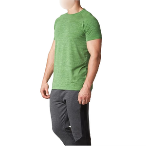 เสื้อยืดออกกำลังกายผู้ชายสีเขียวคุณภาพสูง สวมใส่สบาย บริการ OEM รุ่นใหม่ล่าสุด ผ้าฝ้าย 100% ระบายอากาศได้ดี แห้งเร็ว - Product Image 4