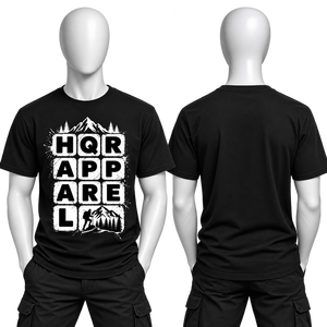 HQR APPAREL Men's Washed Jersey Short Sleeve T-Shirt O-Neck Street Style 100% Cotton Oversized 320g Digital Printed Front <b>Logo</b> - Product Image 1