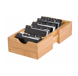 Porta Tarjetas de Visita de Madera Natural Pulida Hecho a Mano, Decoración de Escritorio para Oficina o Escuela, Artesanía Decorativa U F INTERNATIONAL Promocional - Product Image 6
