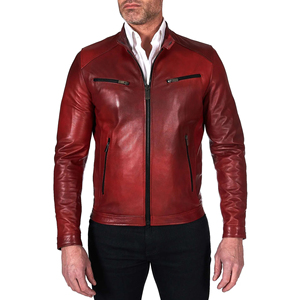 New Genuine Leather <b>Winter</b> Stand Collar Men's Breathable High Quality Leather <b>Jacket</b> <b>Cheap</b> Price - Product Image 3