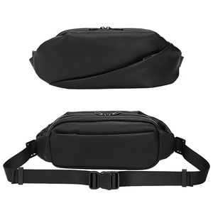 Sac banane unisexe tendance en cuir véritable, personnalisable, multi-poches, fermeture éclair, sangle réglable, pour usage quotidien - Product Image 2