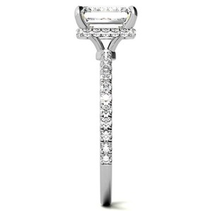 <b>Emerald</b> Cut Moissanite <b>Ring</b> 925 Sterling <b>Silver</b> White Gold Plated Luxury Vintage Engagement Wedding Anniversary Party Gift - Product Image 2
