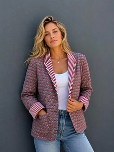 Fabricant et grossiste artisanal de vestes réversibles matelassées en coton à col en V avec motif rayé, vêtements d'extérieur chauds pour l'hiver - Product Image 2