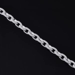Collar de Cadena Figaro para Hombre, Chapado en Rodio sobre Plata 925, con Microincrustaciones de Moissanita, Estilo Hiphop, para Uso Diario - Product Image 4