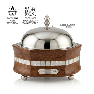 Juego de Ollas de Acero Inoxidable con Aislamiento de Madera Duradera de Primera Calidad, Incrustaciones de Madreperla, Ecológico, de Lujo, para Catering de Ramadán - Product Image 4