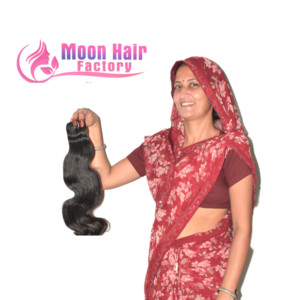 Extensions de cheveux Remy indiens de temple, qualité supérieure, double tirage, ondulation naturelle, finition coupée droite, noir naturel, trame, pour coiffure de salon, à clipser - Product Image 3