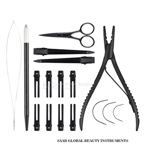 Kit de Herramientas Quirúrgicas Saar Global para Extensiones de Cabello, Alicates Metálicos, Tijeras, Juego de Pinzas para Instalación y Remoción - Product Image 6