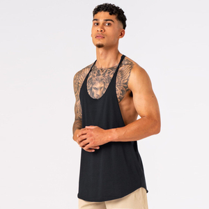 เสื้อกล้ามออกกำลังกายพรีเมียมสำหรับผู้ชาย ผ้าฝ้ายผสมใยไผ่ เนื้อผ้านุ่ม ยืดหยุ่น กระชับกล้ามเนื้อ รูแขนกว้าง แห้งเร็ว ระบายอากาศดี เป็นมิตรต่อสิ่งแวดล้อม รับผลิตตามแบบ OEM - Product Image 3