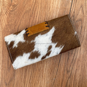 Nouvelle botte point peau de vache femmes portefeuille en cuir de vachette véritable pochette sac à main de nombreux compartiments Long portefeuille avec de nombreuses fentes pour cartes - Product Image 5