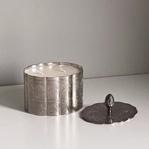 Indian Handcrafted Aluminum Handmade Round Candle <b>Jar</b> Handmade Bulk candle <b>jars</b> With Beautiful Engravings - Product Image 4