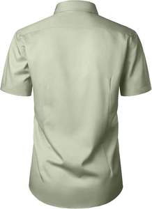 Premium Custom Eco-Friendly <b>Half</b> Sleeve <b>Button</b> Collar Dress <b>Shirt</b> Men's Breathable Poplin Office Business Uniform Embroidery - Product Image 2