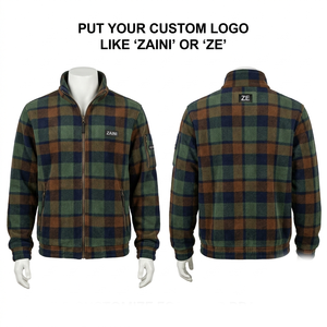 240gsm Brushed Polar Fleece Men's <b>Running</b> <b>Jacket</b> Soft Warm <b>Reflective</b> Embossed Logo OEM ODM Waterproof Breathable Stand Collar - Product Image 1