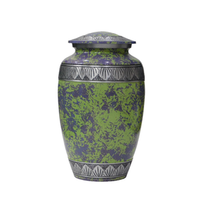 Urnes funéraires en aluminium pour adultes avec gravure, finition couleur étain et bleu ciel, fournitures funéraires en métal pour cendres humaines - Product Image 5