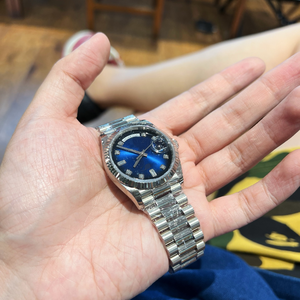 Montre mécanique automatique en acier inoxydable Sk C Factory, 36 mm, cadran bleu foncé, luxe, mode, décontractée, pour homme, haute qualité, saphir - Product Image 3