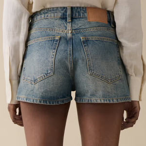 <b>Denim</b> <b>Material</b> With Custom Logo 2026 Women Casual Shorts Flexible Fabric With Pockets And Button Closure Summer Collection 2026 - Product Image 6