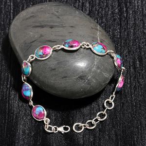 Women's <b>Bracelet</b> Natural Pink Spiny Oyster Turquoise Gemstone anniversary Christmas Gift Handmade Jewelry 925 Sterling <b>Silver</b> - Product Image 3