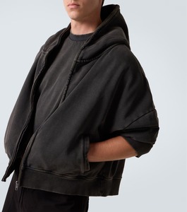 Sweat-shirt à capuche pour homme, coupe classique, noir uni, coton French Terry, respirant, écologique, 370g, vêtement d'automne - Product Image 3