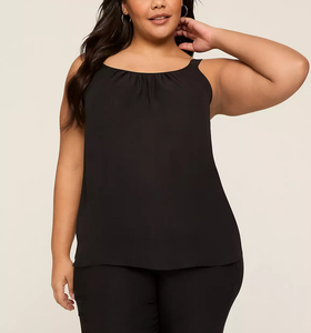 2027 Personalizado OEM 100% Algodón Casual Moda Camiseta sin Mangas Tallas Grandes para Mujer Venta al por Mayor Chaleco con Estampado Floral Teñido en Hilo Cuello Redondo - Product Image 5