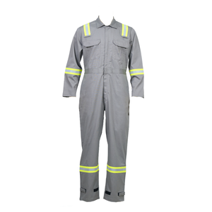 Overol de Trabajo Gris para Hombre con Franjas Reflectantes, Manga Larga, Uniforme - Product Image 1
