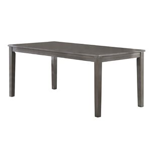 Set da Pranzo Transizionale 7 Pezzi con Tavolo Rettangolare Base in Legno e Sedie con Schienale a Scala in Finitura Grigia, Mobili per Sala da Pranzo in Legno - Product Image 2