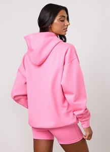 Sweat-shirt à capuche personnalisé pour femme, 400 g/m², manches longues, hiver, logo personnalisé sur le devant, molleton de haute qualité, décontracté, confortable, en coton - Product Image 4