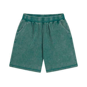 Pantalones Cortos Deportivos de Algodón con Logotipo Personalizado de Alta Calidad, Bordado Desgastado, Efecto Deslavado, Borde Crudo, Lavado Ácido, Secado Rápido y Transpirables para Hombre - Product Image 2