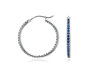 ต่างหูห่วงทองคำขาว 10K ดีไซน์หรูหราขนาดเล็ก - Product Image 1