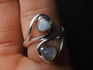 Australian Opal <b>Ring</b> Multi Fire Stone 925 Sterling Silver Jewelry <b>Adjustable</b> Size Gift For Her Handmade Jewelry One Of A Kind MS - Product Image 5