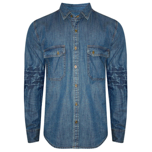 Nouvelle Chemise Décontractée à Col et Boutons en Lin Couleur Unie à Manches Longues pour Hommes - Product Image 2