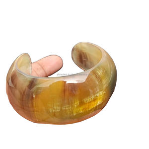 Brazalete de Moda 100% Natural de Cuerno de Búfalo con Diseño Simple para Mujer, Brazaletes Delgados - Product Image 6