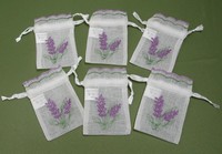 Pochette en organza brodée personnalisée avec logo, recyclable, douce, couleur lavande, avec cordon de serrage, pour sachets parfumés Scentsy, emballage cadeau