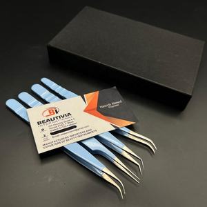 แหนบขนตาปลอมสีฟ้าคงทนแหนบยึดขนตาแบบโค้งแยกได้อย่างแข็งแรงและสมบูรณ์แบบ - Product Image 1