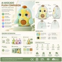 Peluche d'avocat personnalisée avec logo, emballage cadeau OEM, compagnon intelligent parlant, certifié CE et CPC