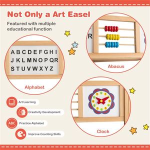 Cavalletto di arte in legno 3-in-1 per i bambini per la pittura di disegno e schizzi - Product Image 5