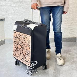Sac de voyage à roulettes en cuir de vachette véritable fait main, nouvelle collection, durable, antivol, avec fermeture éclair, idéal pour les voyages - Product Image 1