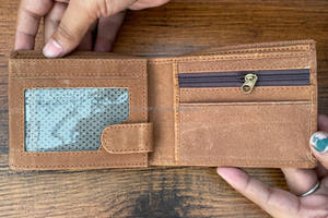 Genuine Leather Wallets Male Purse With <b>Zip</b> Coin Pocket Customize Cowhide Wallet for Men's <b>Card</b> <b>Holder</b> Full Grain Leather Wallet - Product Image 4