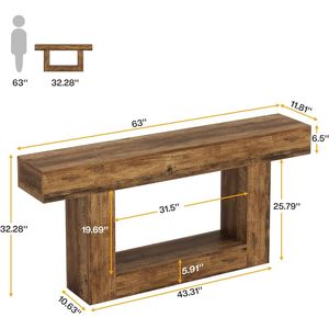 Consolle a 2 livelli in legno per ingresso e divano, ideale per l'arredamento della casa - Product Image 5