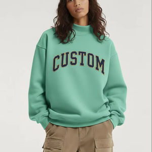 บริการ OEM/ODM ปี 2026 เสื้อสเวตเชิ้ตผู้หญิง คอเต่า ผ้าโพลีเอสเตอร์/คอตตอน สวมใส่สบาย สีพื้น แบบสวมหัว โลโก้ด้านหน้า แห้งเร็ว รับผลิตตามแบบ - Product Image 1