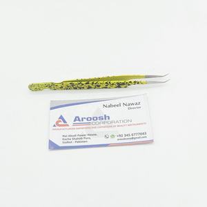 Pinzas profesionales de acero inoxidable con revestimiento de doble tono de 45 grados, extensión de pestañas, logotipo personalizado, Punta puntiaguda - Product Image 5