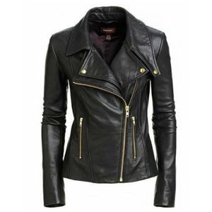 C'est une veste de motard en cuir matelassé marron, similaire aux styles proposés par Leather Fashion ou New American Jackets. - Product Image 3